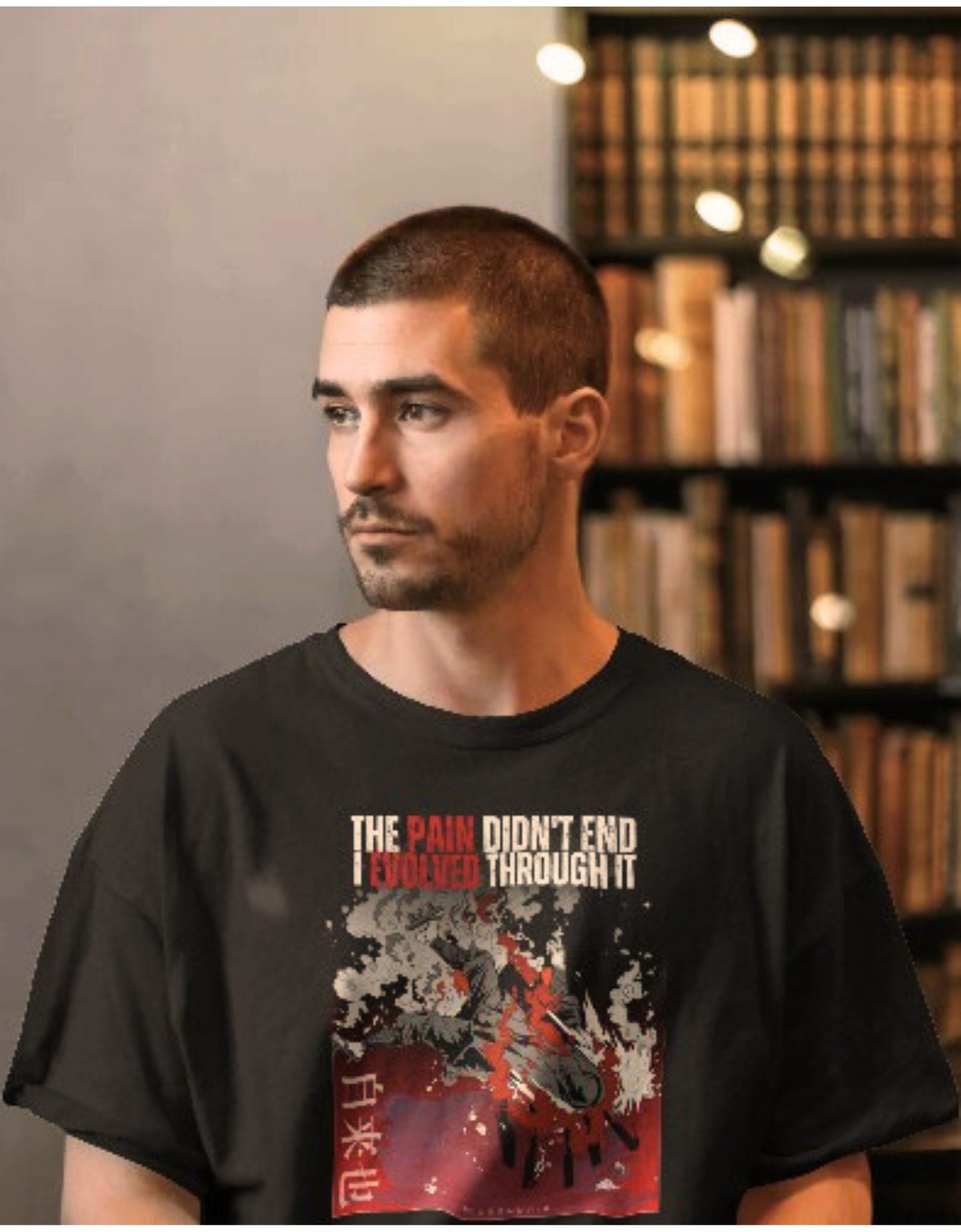 Black Round Neck Jiraiya Inspired Tshirt