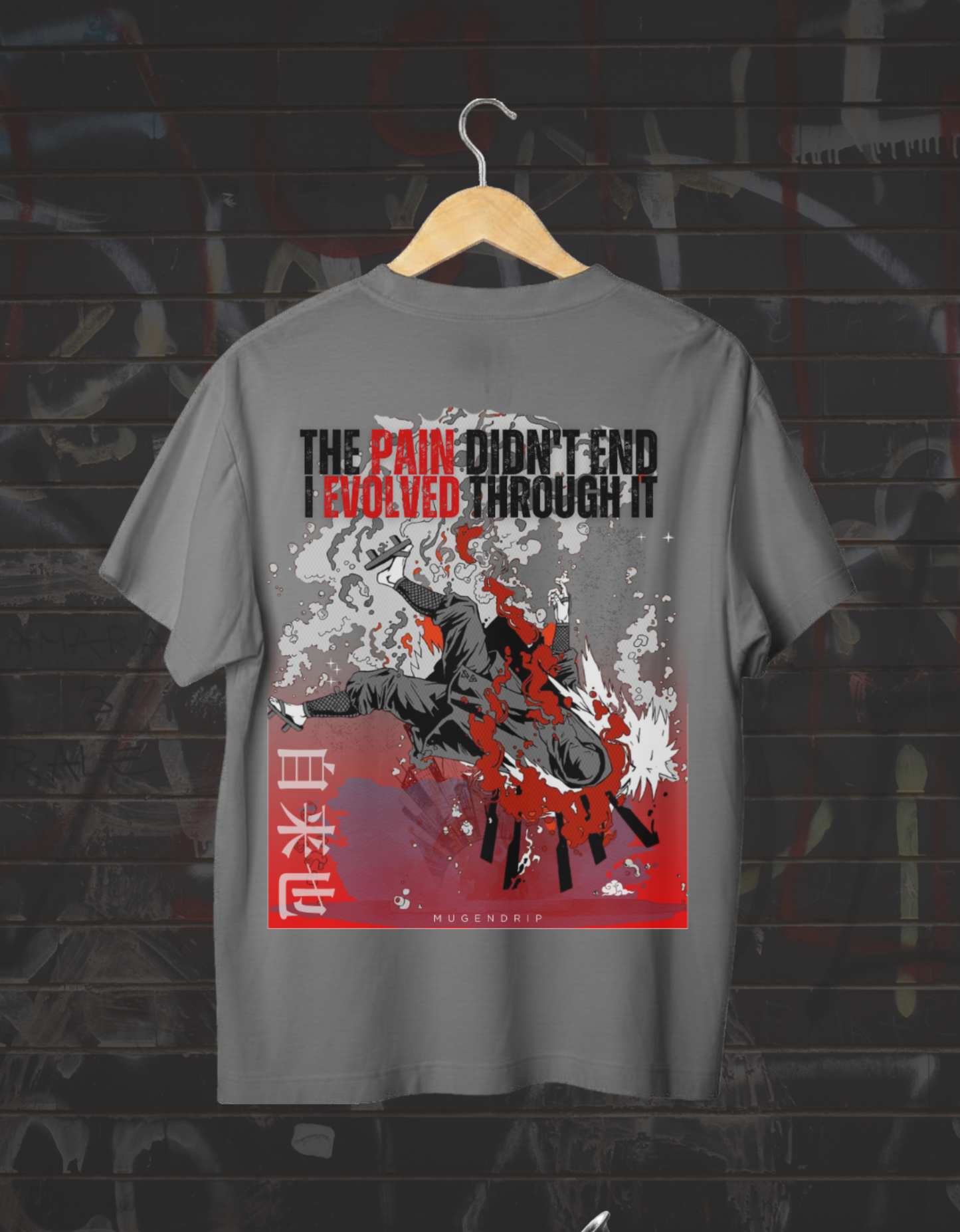 Grey Round Neck Jiraiya Inspired Tshirt