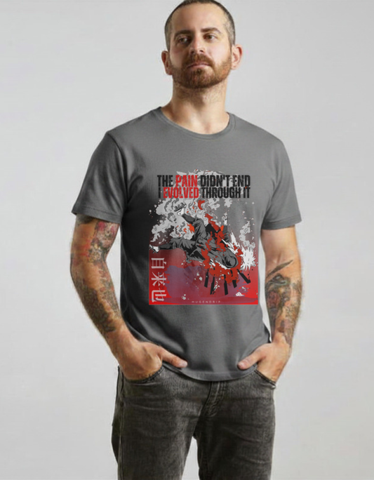 Grey Round Neck Jiraiya Inspired Tshirt