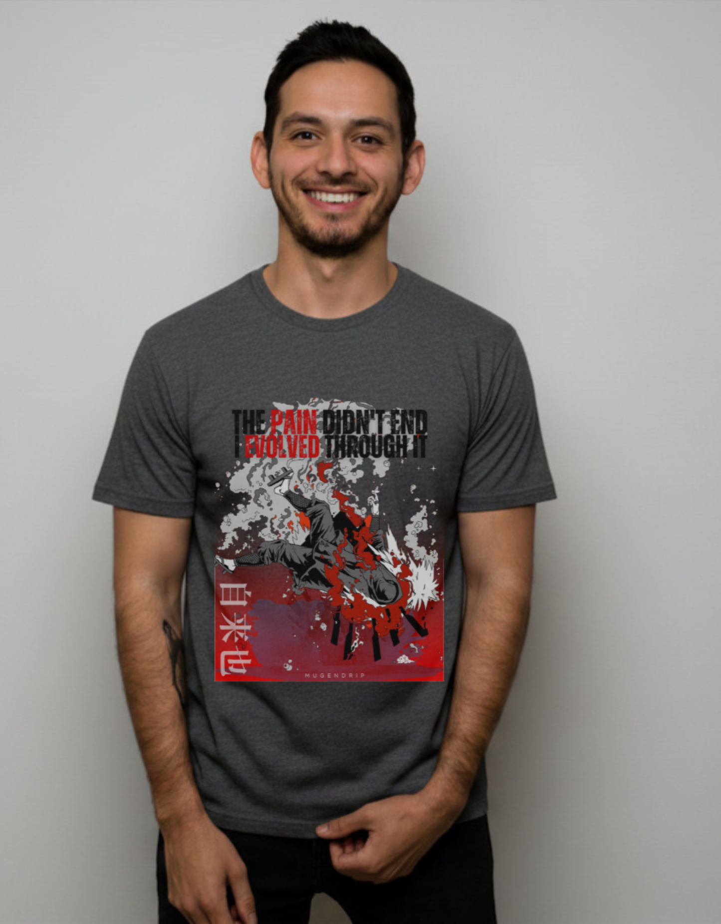 Grey Round Neck Jiraiya Inspired Tshirt