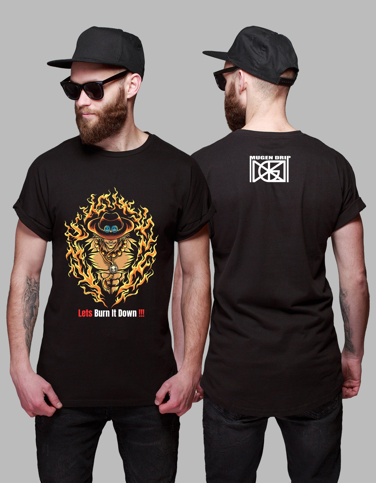 Black Round Neck Ace Inspired Tshirt