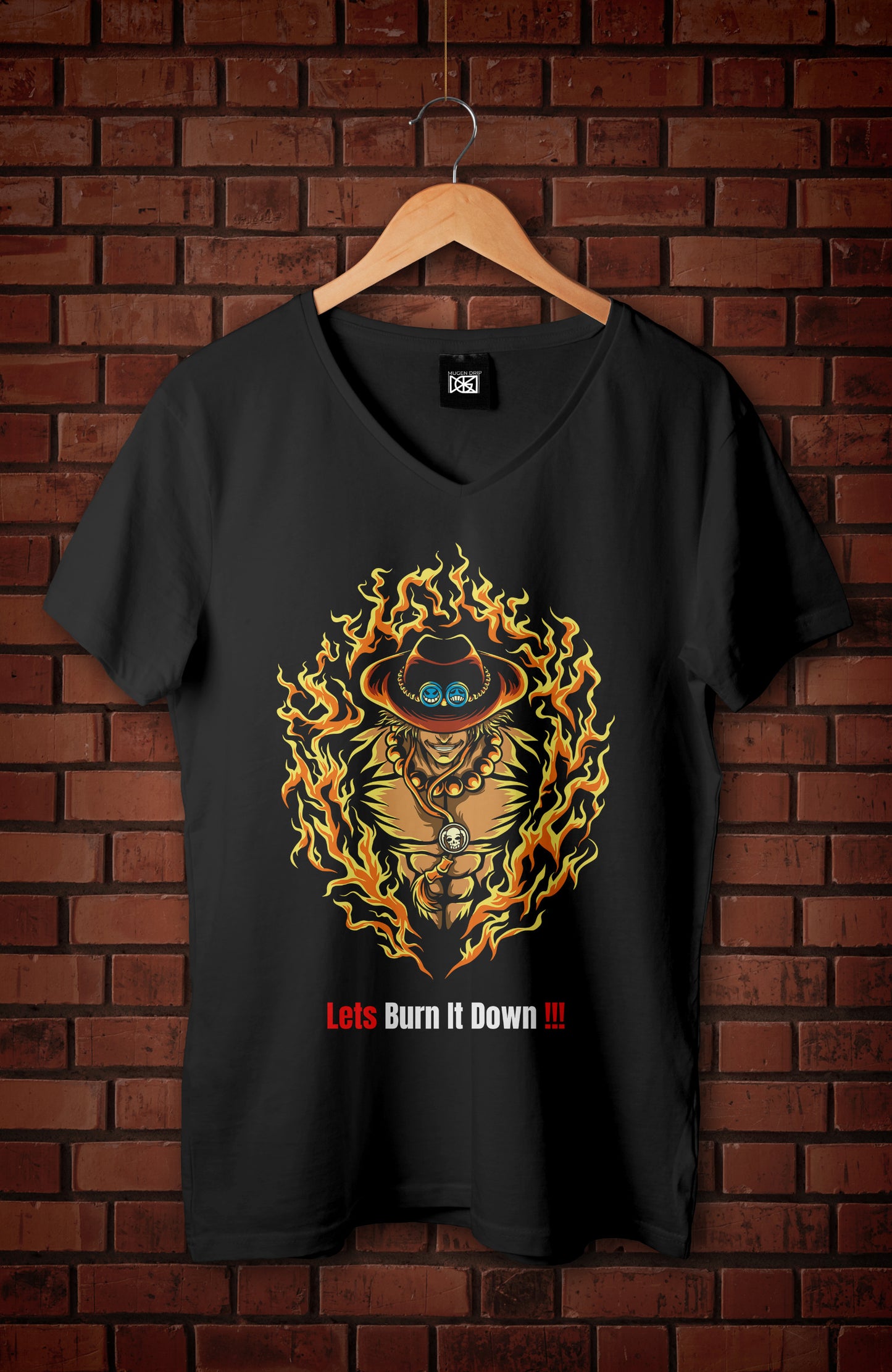 Black Round Neck Ace Inspired Tshirt
