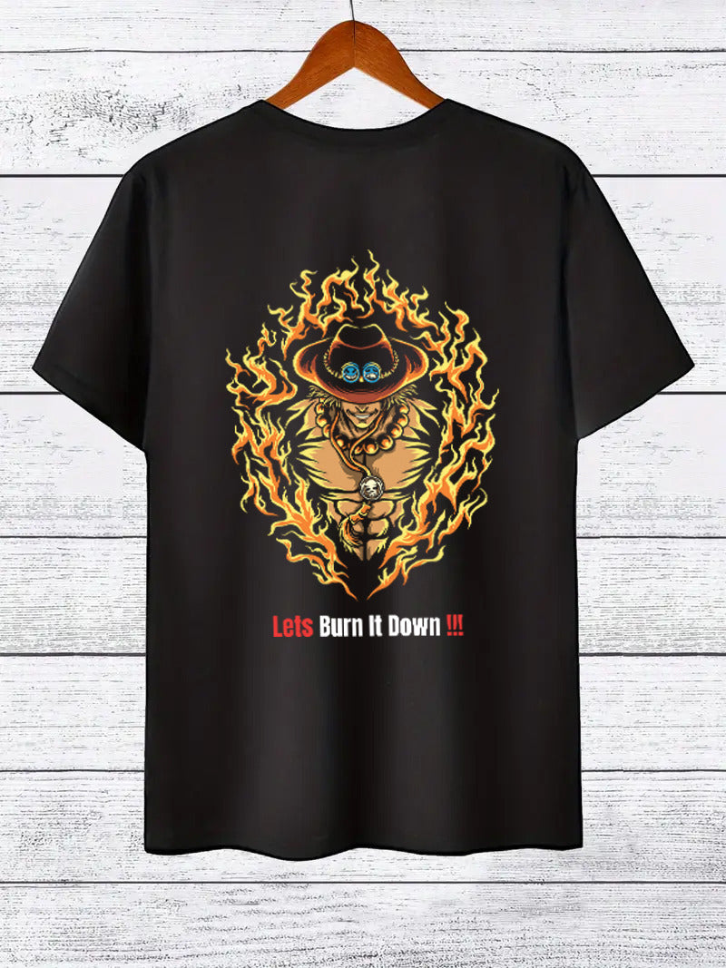 Black Round Neck Ace Inspired Tshirt