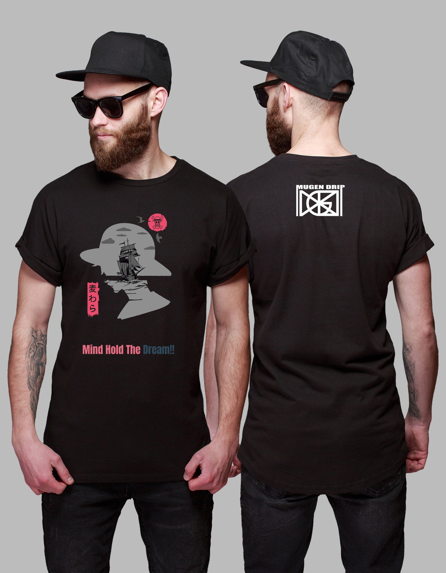 Black Oversized One Piece Inspired T-Shirt