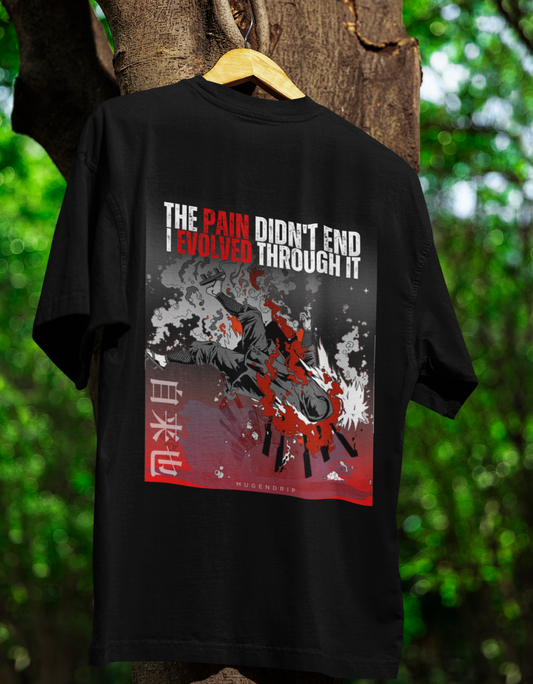 Black Round Neck Jiraiya Inspired Tshirt