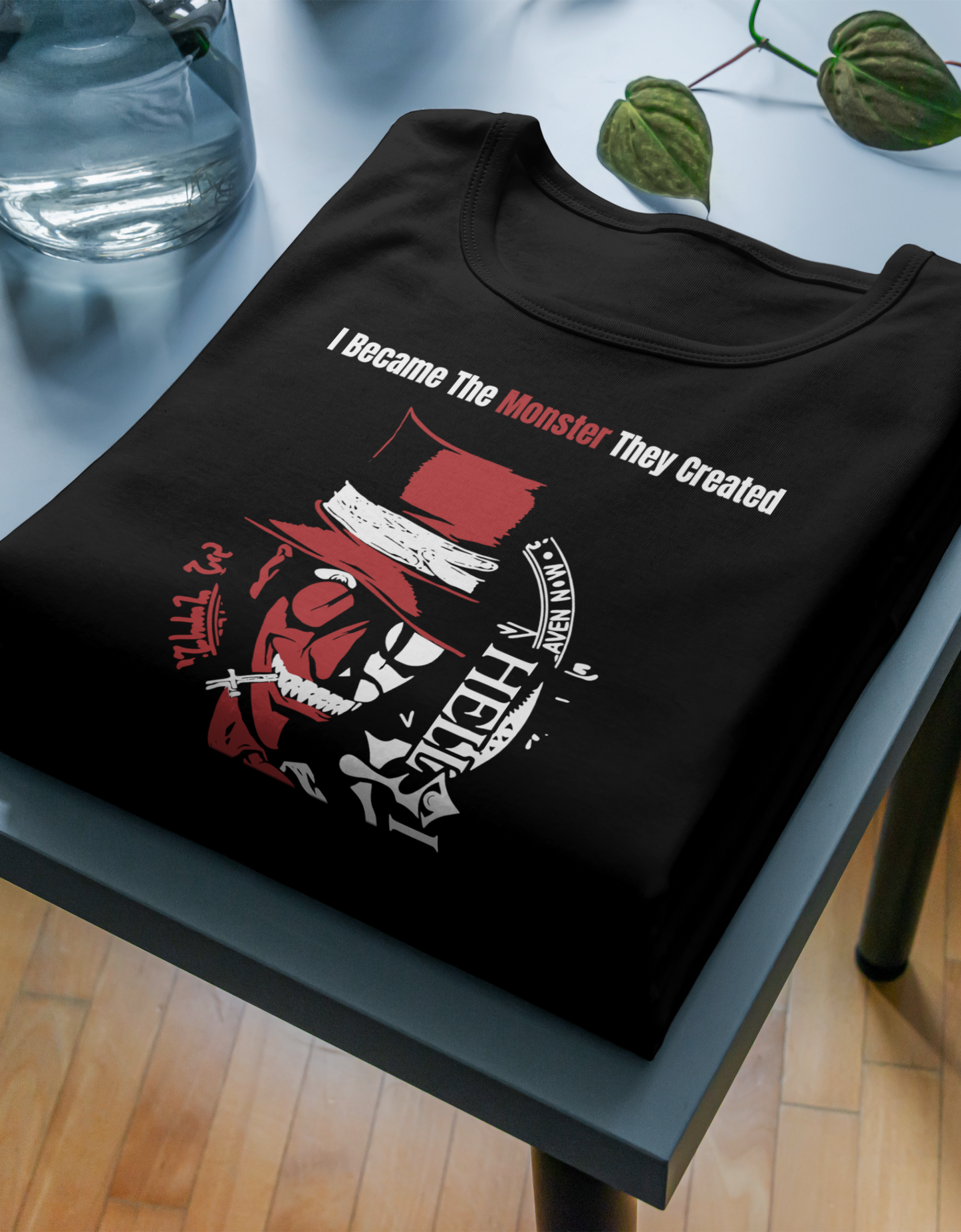 Black & Red Round Neck Fireforce Anime Tshirt