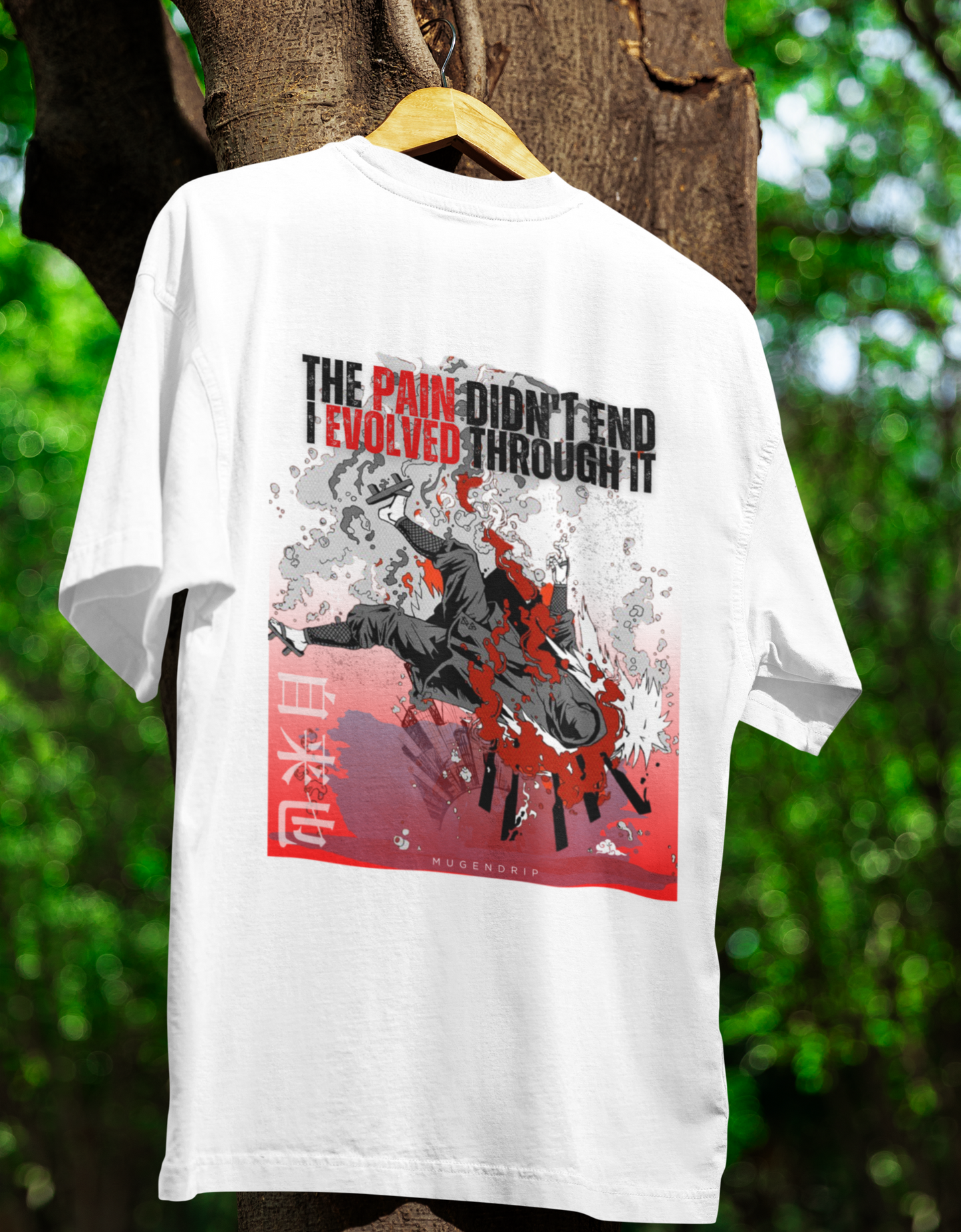 White Round Neck Jiraiya Inspired Tshirt