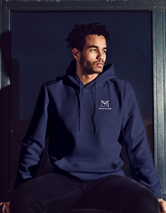 Men's Blue Solid LogoPremium Hoodie
