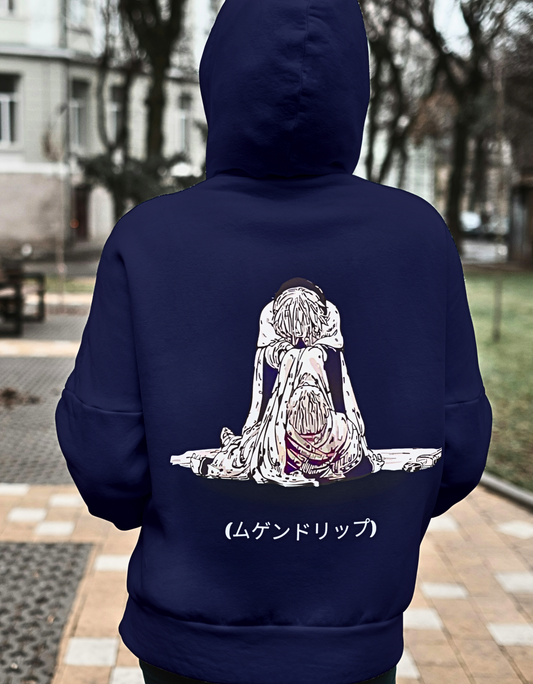 Men's Blue Back Printed Premium Hooodie