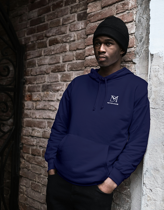 Men's Blue Solid LogoPremium Hoodie