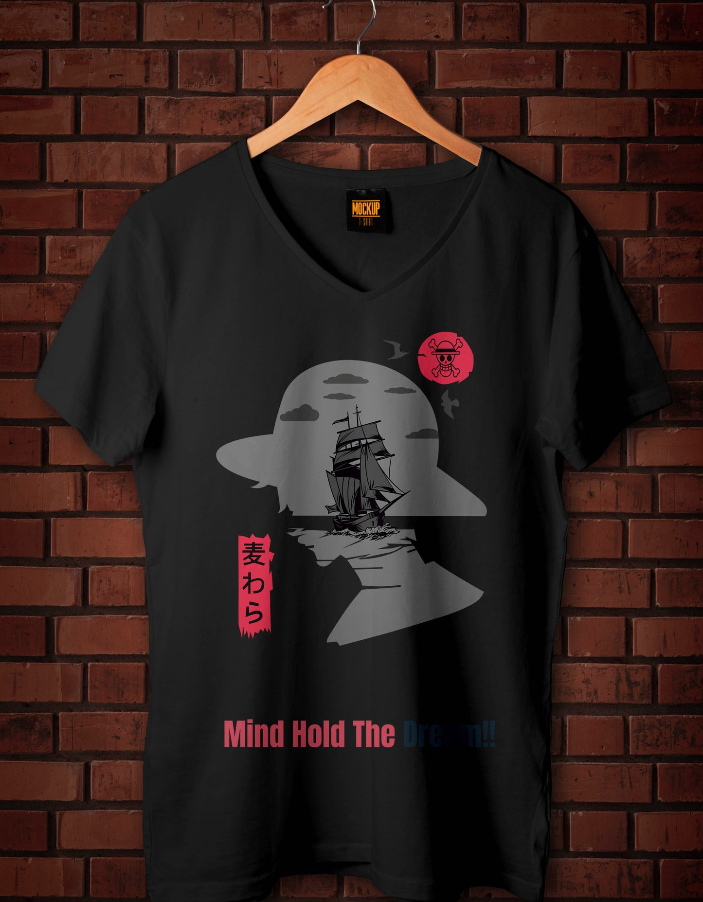 Black Oversized One Piece Inspired T-Shirt