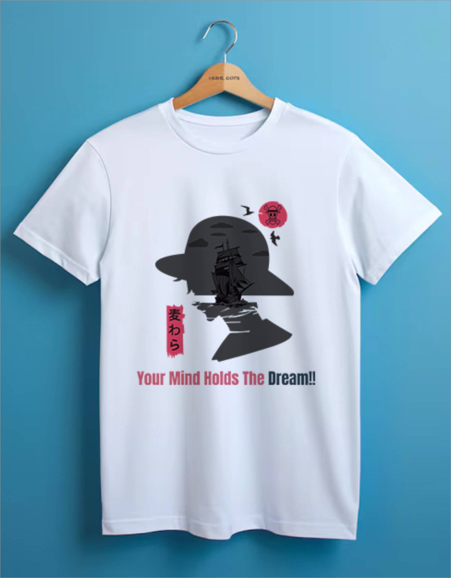 White Round Neck- One Piece Inspired T-Shirt